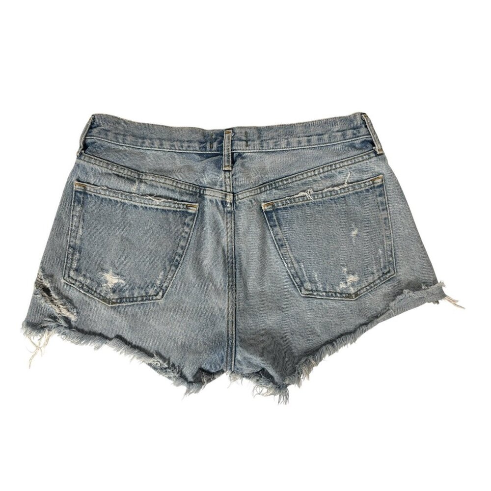 Agolde Shorts Womens 30 Parker Cutoff Distressed Denim  in Swapmeet Light Wash - Picture 3 of 9